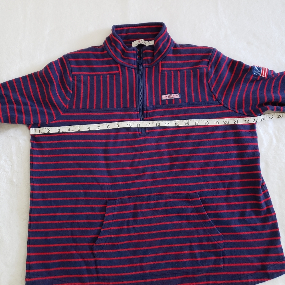 Vineyard Vines USA mixed stripe pullover in Deep Bay - Picture 7 of 10